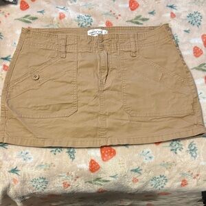 Vanilla Star Tan Mini Skirt with Button Detail